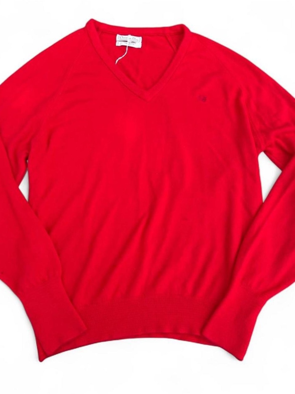 Vintage Christian Dior Orlon Acrylic Dupont V-Sweater